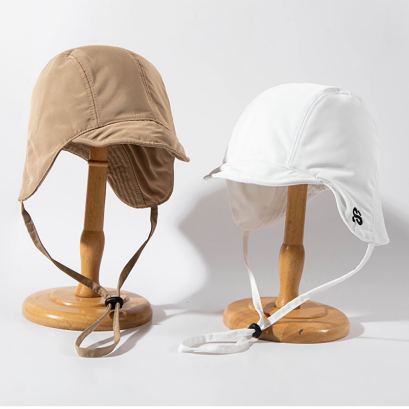 Mũ phi công màu trơn giữ ấm bảo vệ tai có dây chống gió mùa đông phong cách Hàn Quốc cho nam và nữ