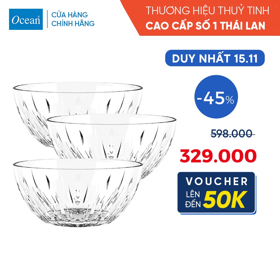 Bộ 6 tô thủy tinh Ocean Reya 20cm