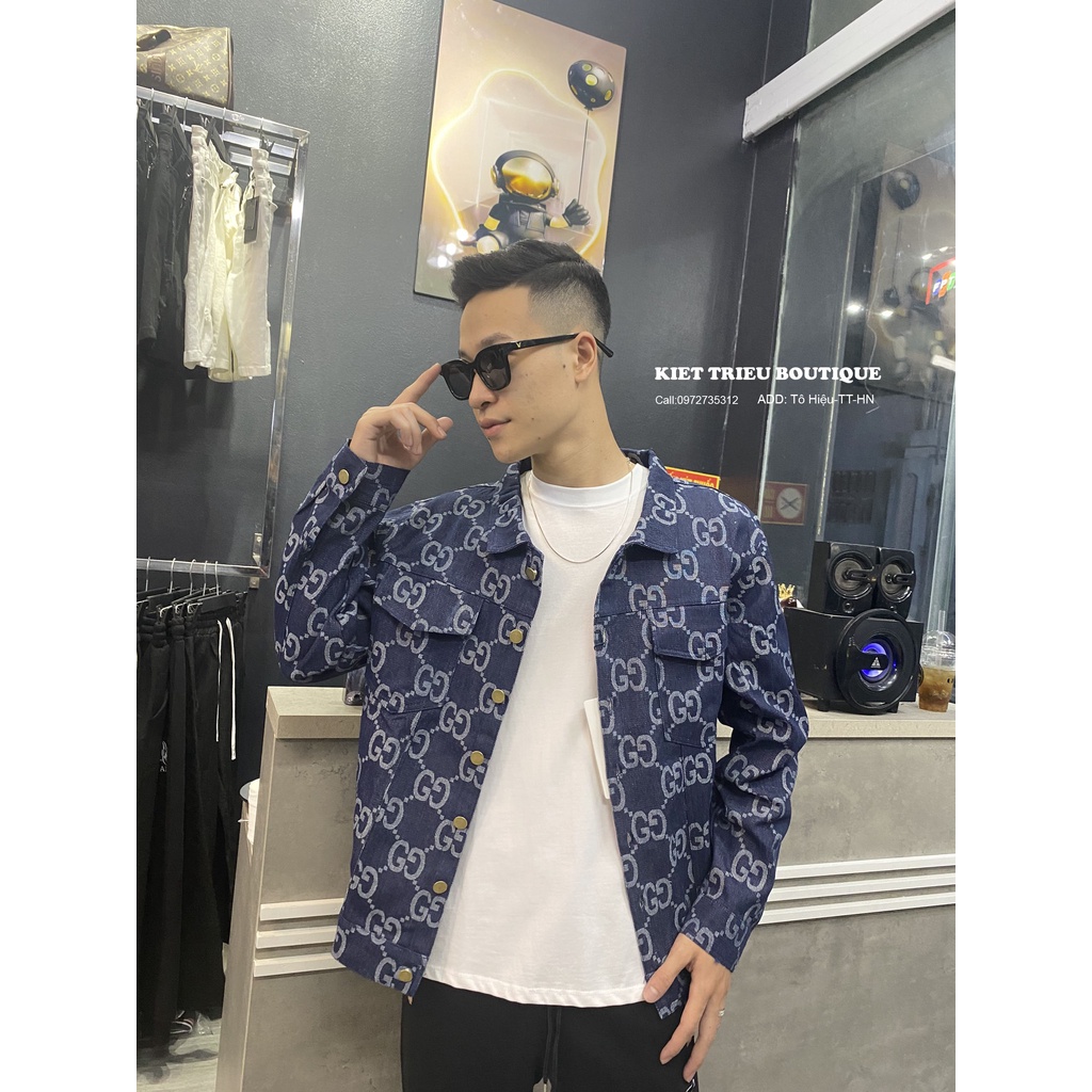Khoác bò gucci monogram