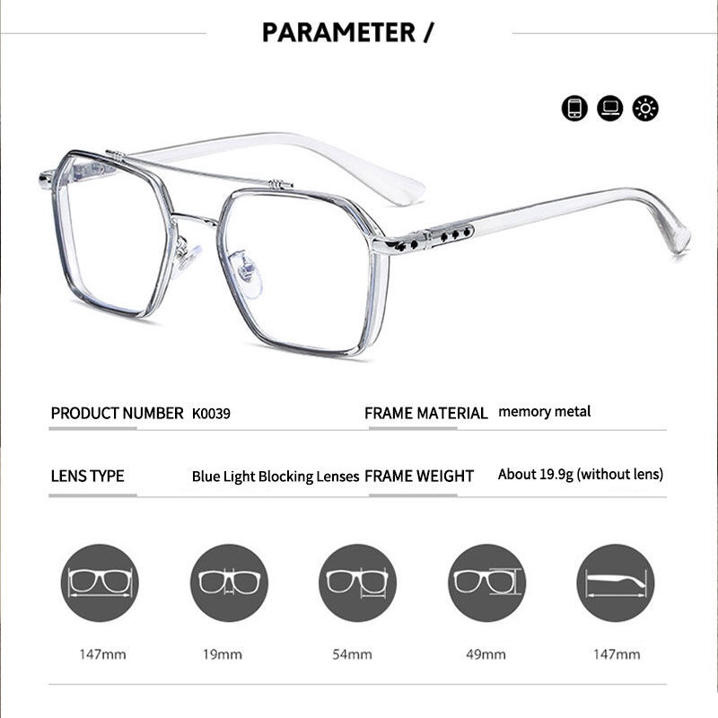 Kính Chống Bức Xạ PTQ Tròng PTQ Thời Trang Cho Nam