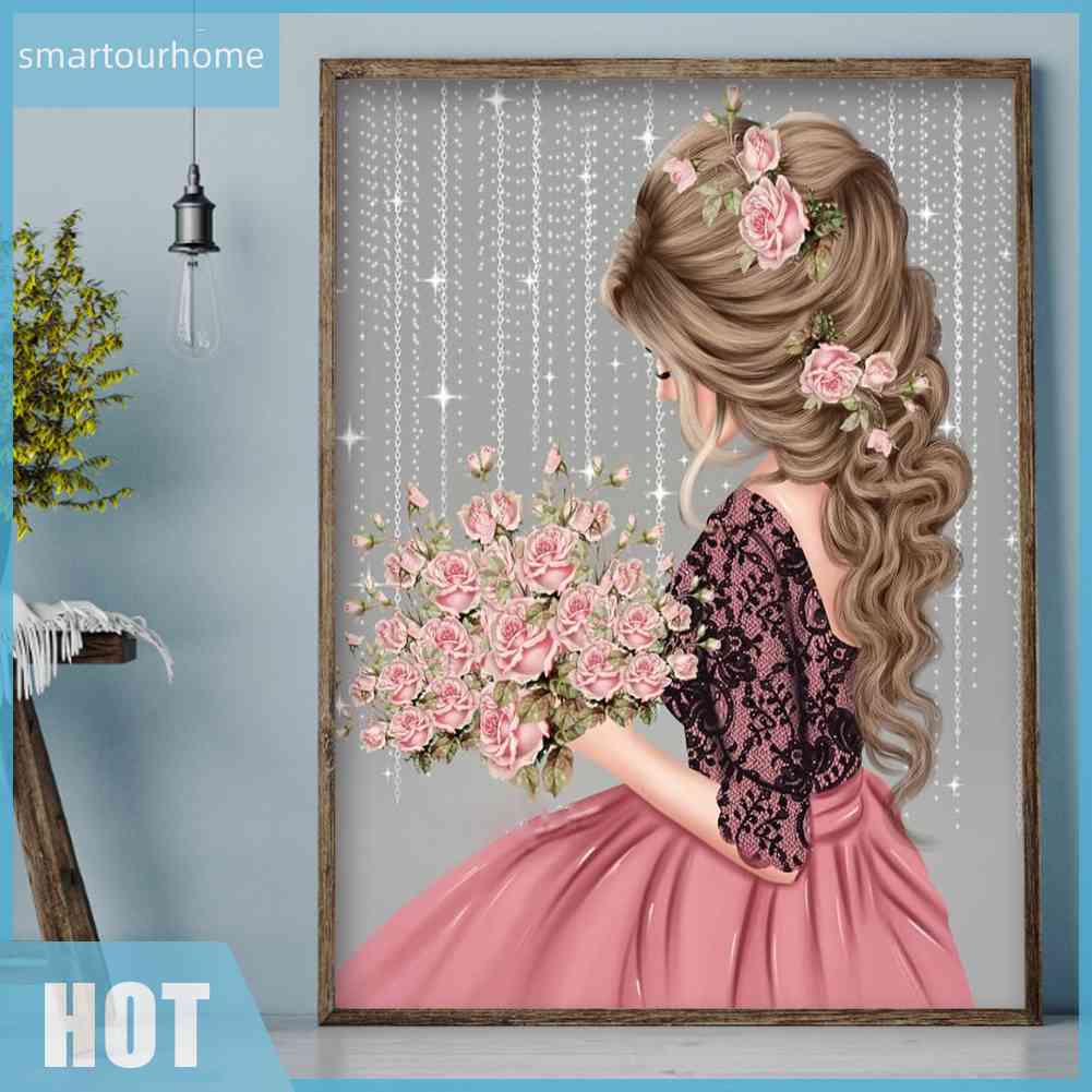 Tranh Đính Đá Treo Tường Hình Cô Gái Mới