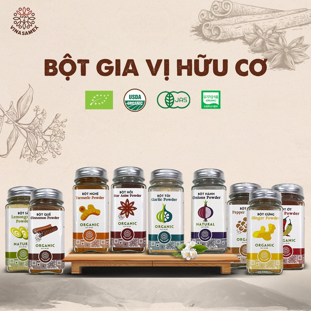 Bột gia vị hữu cơ ướp nhanh chuẩn vị Vinasamex 40g