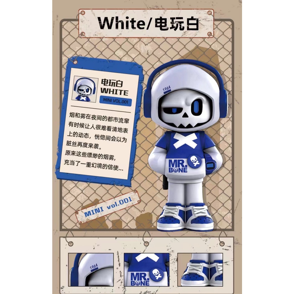 Mô Hình Nhân Vật Mr.Bone Mini Series One Blind Box Popmart Dễ Thương