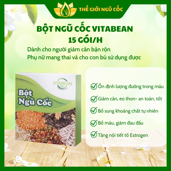 Bột ngũ cốc Vitabean, thơm ngon bổ dưỡng, giữ dáng đẹp da, gói tiện lợi 375gr, 1000gr, thế giới ngũ cốc cho gia đình bạn