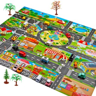 Thảm mô hình bản đồ giao thông, nông trại, rừng,... thảm chống nước size 1x1,3m
