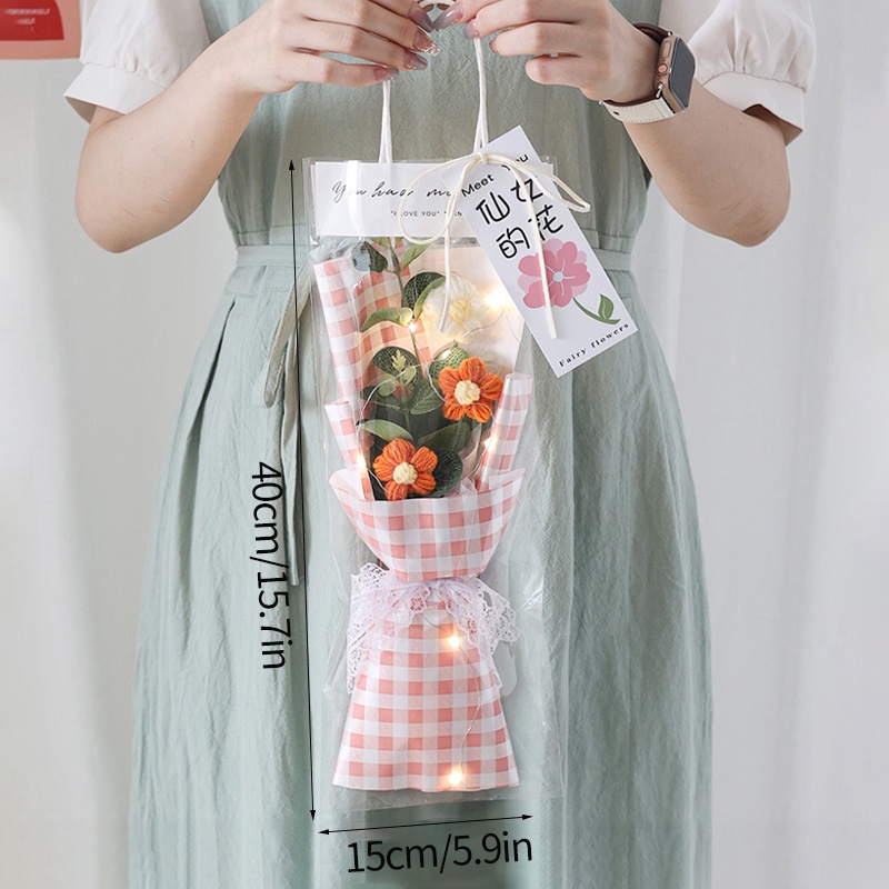 Bộ Hoa Móc Thủ Công Có Đèn Xinh Xắn