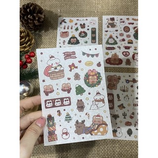 Sticker Mờ họa tiết giáng sinh trang trí