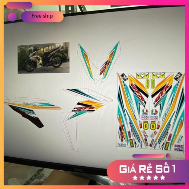 FREE SHIP + SALE SỐC +DECAL PVC 5 LỚP CHẤT LƯỢNG CAO Tem rời winner GTR dán xe trắng xe máy