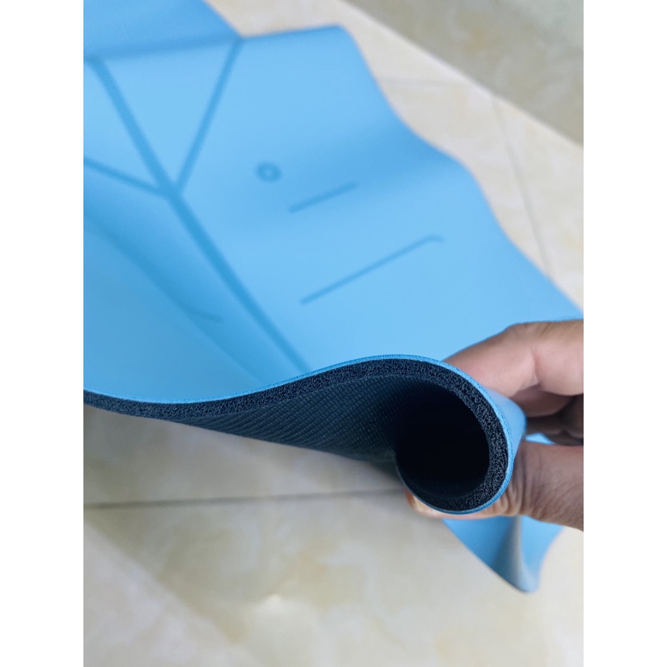 Thảm Tập Yoga Định Tuyến KT( 183 x 68 )cm Chất Liệu Cao Su Non 2 Lớp Chống Trơn Trượt Không Mùi Không Gây Kích Ứng Da