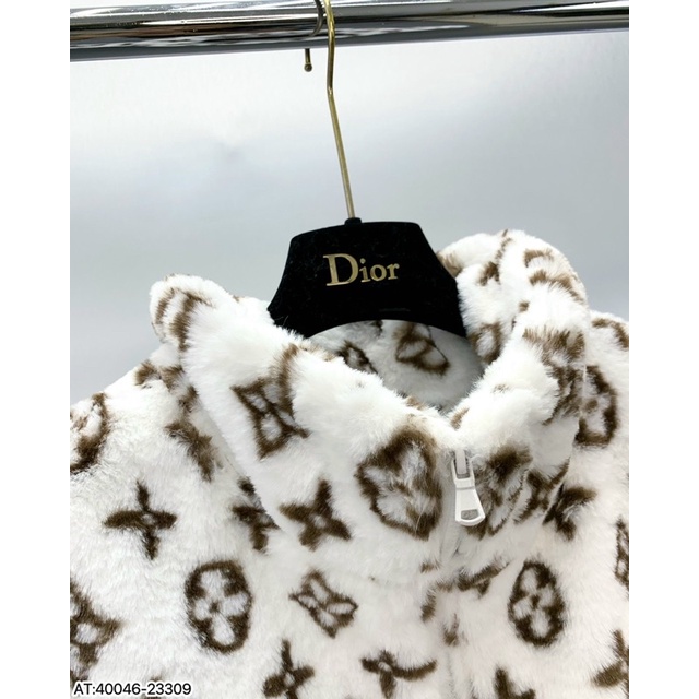 Áo khoác lông nam nữ L.V,áo khoác lông mùa đông siêu ấm hoạ tiết L.V