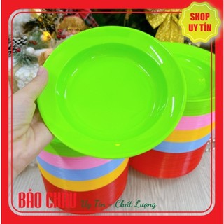 Dĩa nhựa tròn nhiều màu bằng nhựa dẻo loại i không mùi, nhiều size tiện dụng siêu rẻ