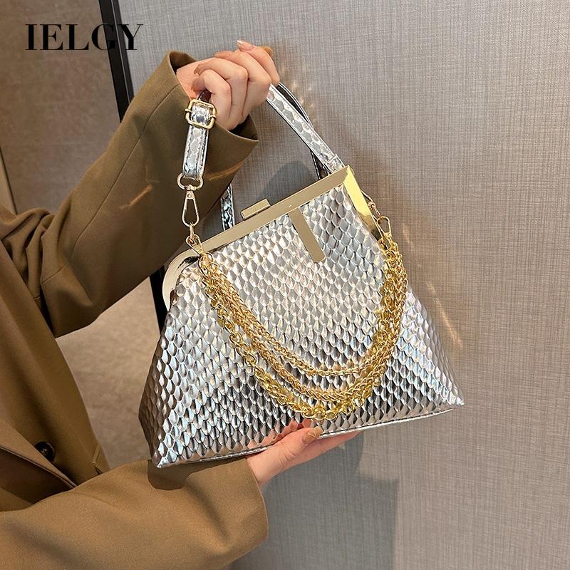 IELGY Túi Đeo Vai Phối Dây Xích Phong Cách retro Thời Trang Dành Cho Nữ