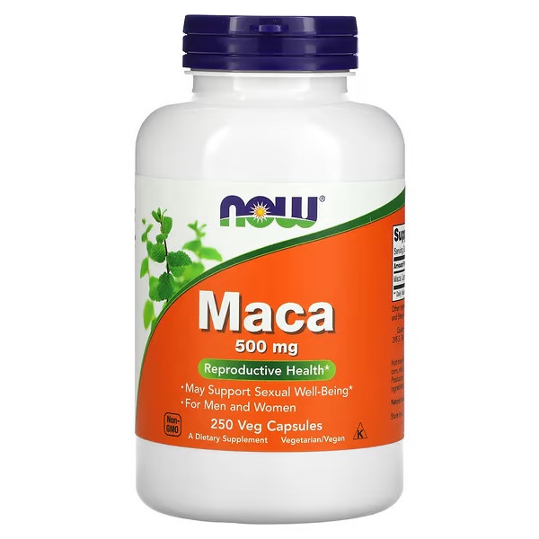 Viên uống Now Maca tăng cường chức năng sinh lý nam nữ, điều hòa nội tiết tố (250 viên x 500mg)