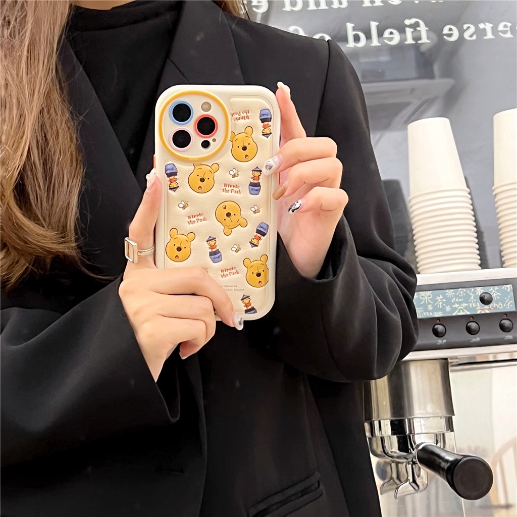 Ốp Điện Thoại Da Viền tpu Dẻo In Họa Tiết Hoạt Hình Góc Tròn Cho iphone 15 pro max 14 pro max 13 pro max 12 pro max