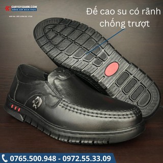Giày Da Nam Trung Niên D58 Đen