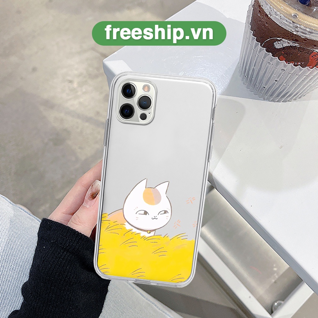 Ốp BVC iphone mèo mặt tròn trên nền cỏ vàng vuông chống sốc 6/6plus/6s/6splus/7/7plus/8/8plus/x/xr/xs/11/12/13/pro/mtrên