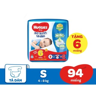 Tã dán huggies s88+6 tràm trà/ m76+6 tràm trà/ l68/xxl56