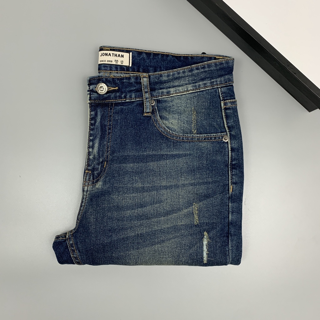 Quần jean nam xanh đậm JONATHAN QJ054 vải denim cao cấp co giãn nhẹ 4 chiều, form dáng chuẩn đẹp, trẻ trung, hottrend