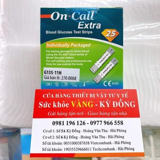 Que thử tiểu đường on call extra, que thử đường huyết Acon on-call extra