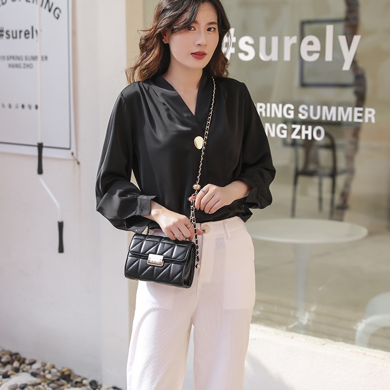 IELGY Túi Đeo Chéo Màu Đen Phong Cách retro Thời Trang Cho Nữ