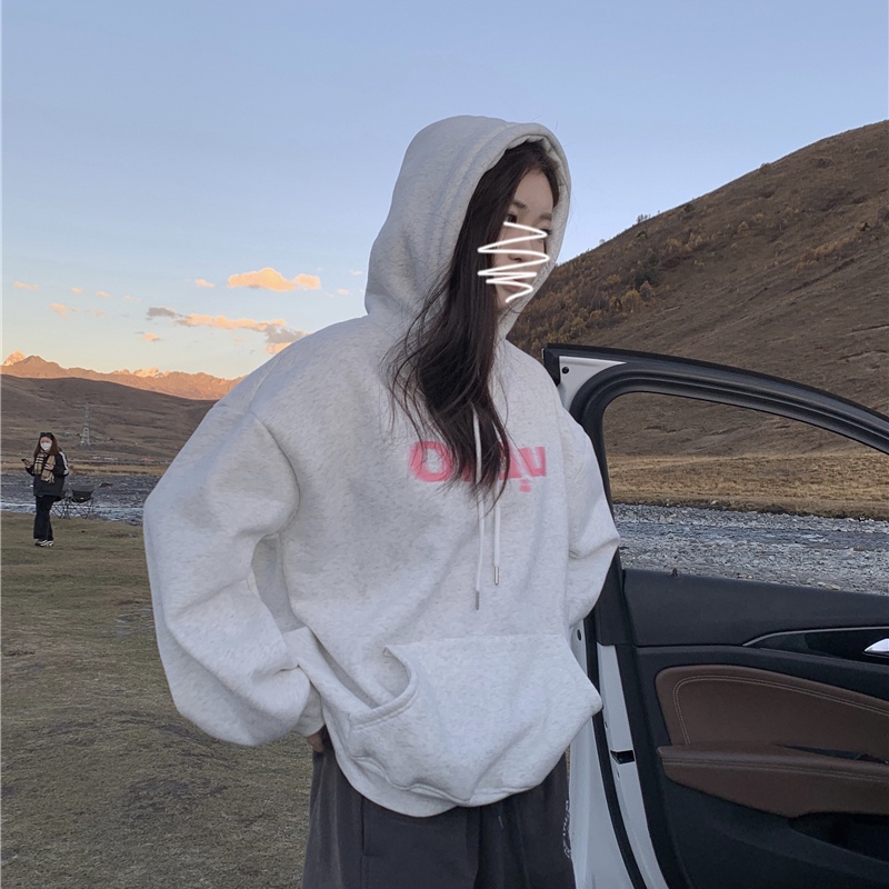 SUXI Áo Nỉ Nữ Dài Tay Có Mũ Thời Trang Hàn