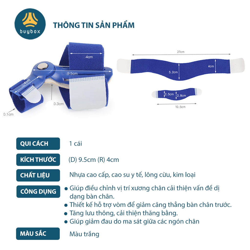 Vớ chỉnh hình ngón chân cái bị vẹo Hallux Valgus, giảm viêm bao dịch gây đau ngón chân cái - Buybox- BBPK280