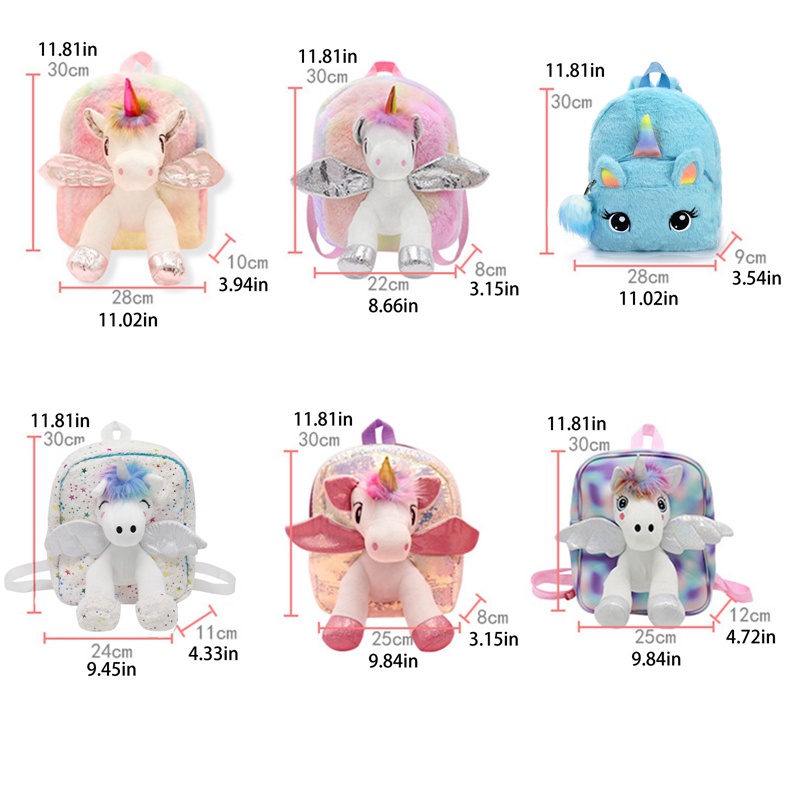 Ba Lô Mini Họa Tiết Kỳ Lân Hoạt Hình Xinh Xắn Dành Cho Bé