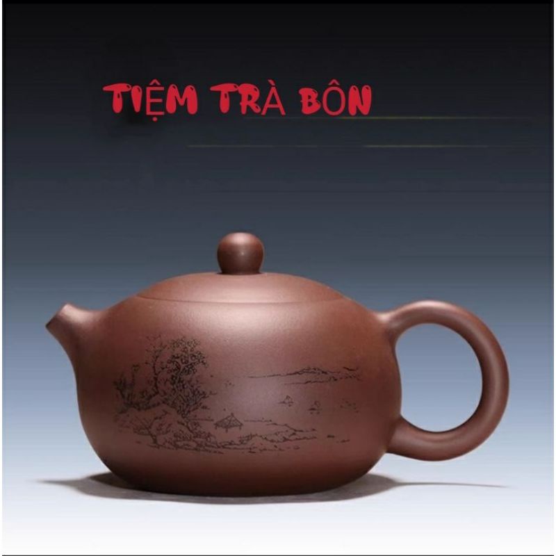 ấm trà tây thi làm từ quặng tử sa nghi Hưng tỉnh giang tô bình đại 300ml làm thủ công