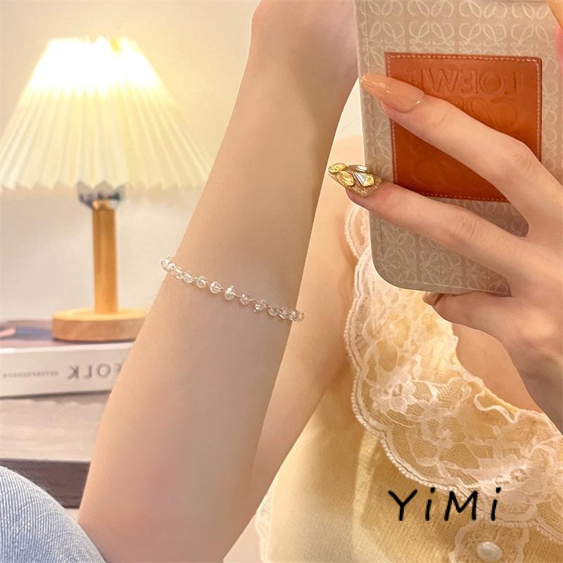 Vòng Đeo Tay Siêu Mỏng Đính Pha Lê Đơn Giản Kết Cấu Nhẹ Sang Trọng Cho Nữ