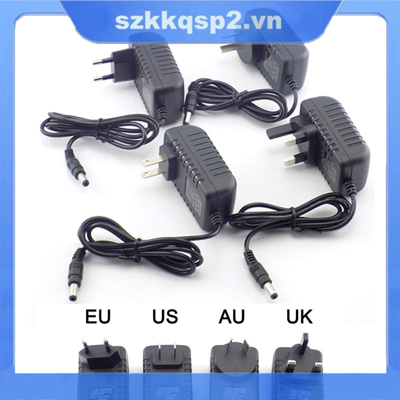 Bộ Chuyển Đổi Nguồn Điện AC Sang DC 12V 2A 100-240V Cho Đèn LED Dây Phích Cắm US EU VNK2