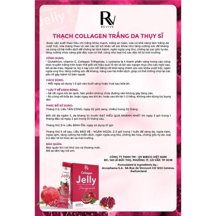 Thạch lựu collagen Jelly Thụy Sĩ trắng da toàn thân 1 Hộp 7 Gói - Mẫu Mới 2023