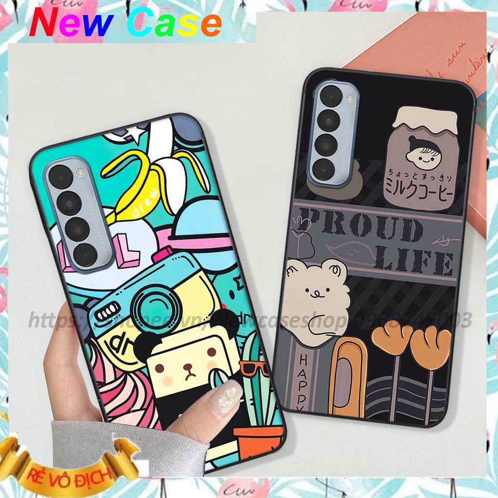 Ốp Oppo ReNo 4 / ReNo 4 Pro in hình 3D Bear Brick,Bear Love,K@ws,Coffee,...