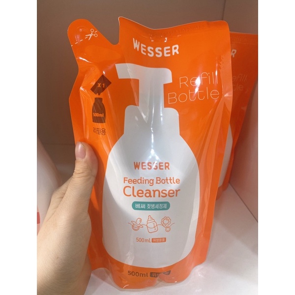 Nước rửa bình sữa & Núm ti Wesser 500ml