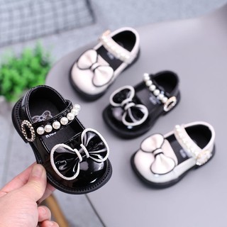 Giày Búp Bê Da, Giày Búp Bê Cho Bé Gái Da Bóng Mềm Đính Nơ Viền Nơ Phong Cách Hàn Quốc Cho Bé Gái tuổi 1-5 - M304