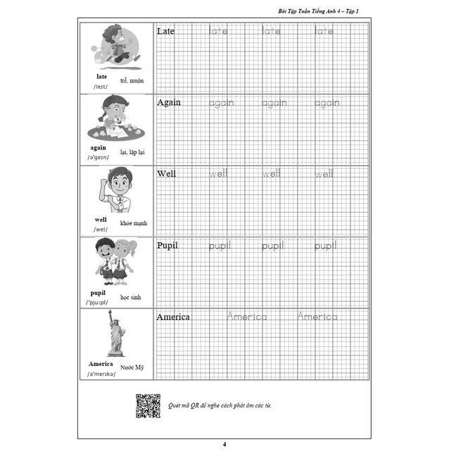 Sách - Combo Bài Tập Tuần, Đề Kiểm Tra Tiếng Anh 4 - Tập 1 (2 cuốn)