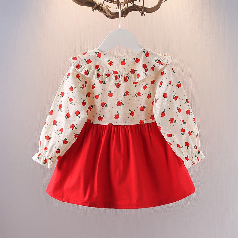 Đầm Tay Dài Thời Trang Năm Mới Xinh Xắn Dành Cho Bé Gái 0-4 Tuổi