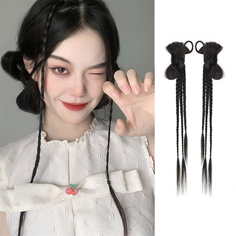 Tóc Giả Thắt Bím Màu Nâu Bằng Sợi Chịu Nhiệt Tự Nhiên Thời Trang DIY VANES1 Dành Cho Bạn Nữ Tóc Đuôi Ngựa