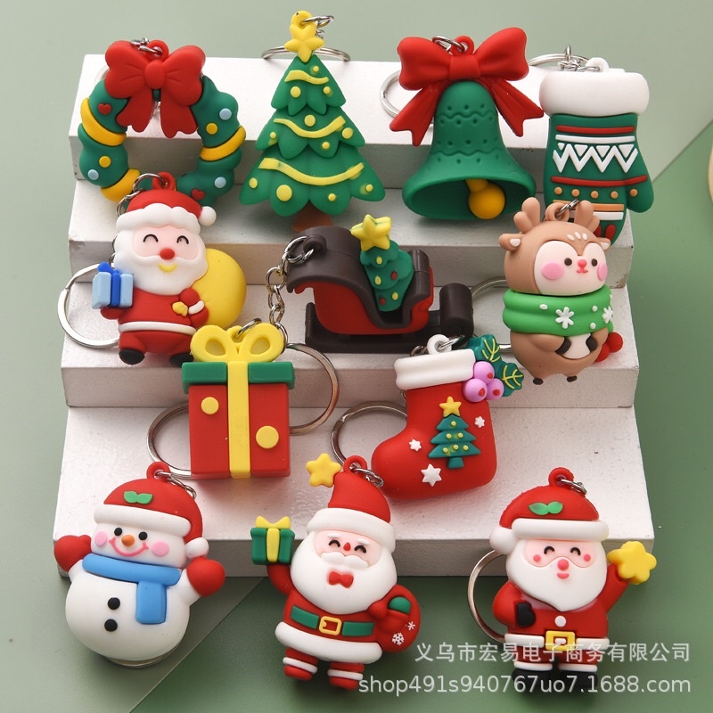 Móc khoá Noel cao su đặc