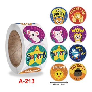 (Sỉ) Cuộn 500 Sticker khen thưởng cho bé