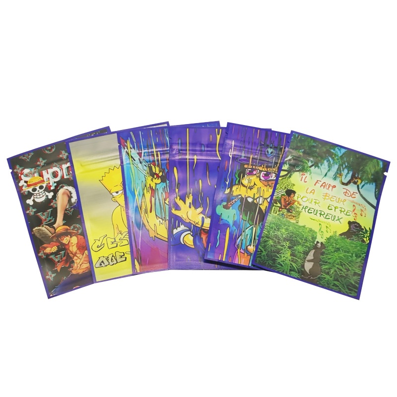 Set 100 Túi Zip Đựng Kẹo 7x10cm Họa Tiết Hoạt Hình Dễ Thương