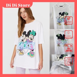 Áo thun nữ 𝐙𝐚𝐫𝐚 𝐌𝐢𝐜𝐤𝐞𝐲 in 2 mặt, cotton 100% chất đẹp không nhàu