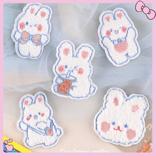 ♚ sticker ủi thêu hình thỏ dễ thương ♚ 1 sticker ủi thêu hoạt hình dễ thương