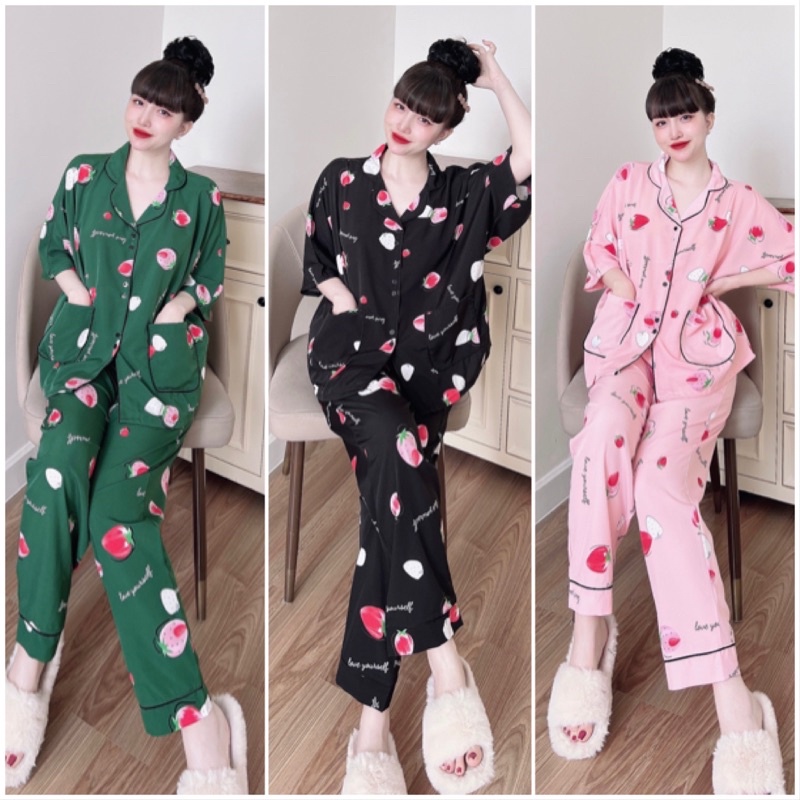 Đồ ngủ Bigsize 50-100kg dtn08 dài cánh dơi chất lụa hàn mềm mát