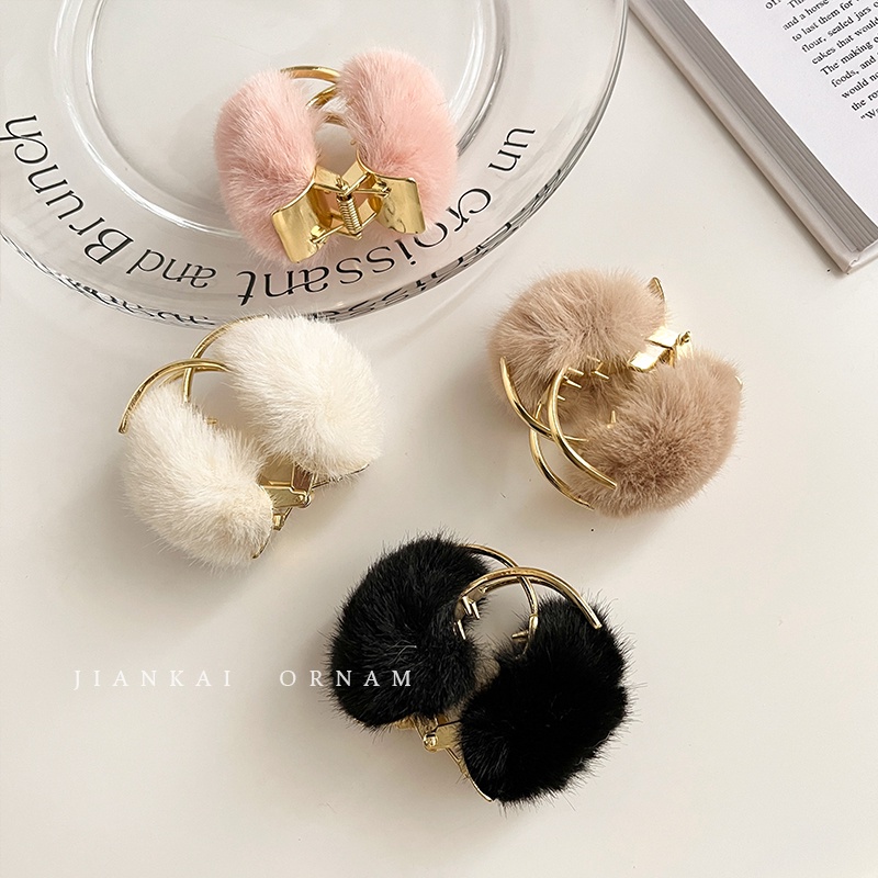 Kẹp Tóc Đuôi Ngựa Bằng Lông Nhung Dễ Thương Xinh Xắn Phong Cách Hàn Quốc Cho Bé Gái