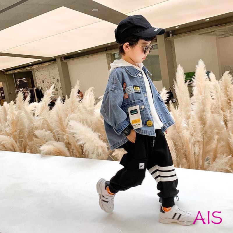 Áo Khoác Jean In Họa Tiết Hoạt Hình Cho Bé Trai