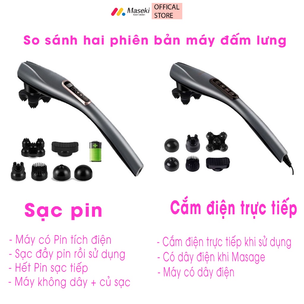 Máy đấm lưng massage cầm tay 6 đầu thay thế phiên bản cao cấp nhất 2022, BẢO HÀNH 12 THÁNG