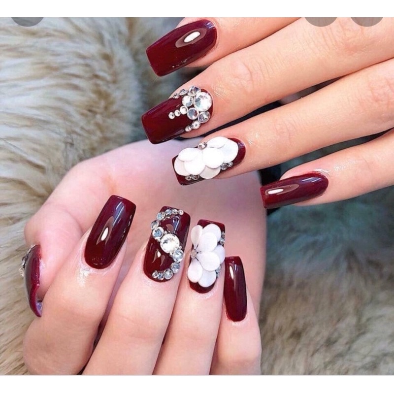 Móng Tay Giả Đính Đá QQ Nail Box 24 Móng Giả Đính Đá Cao Cấp