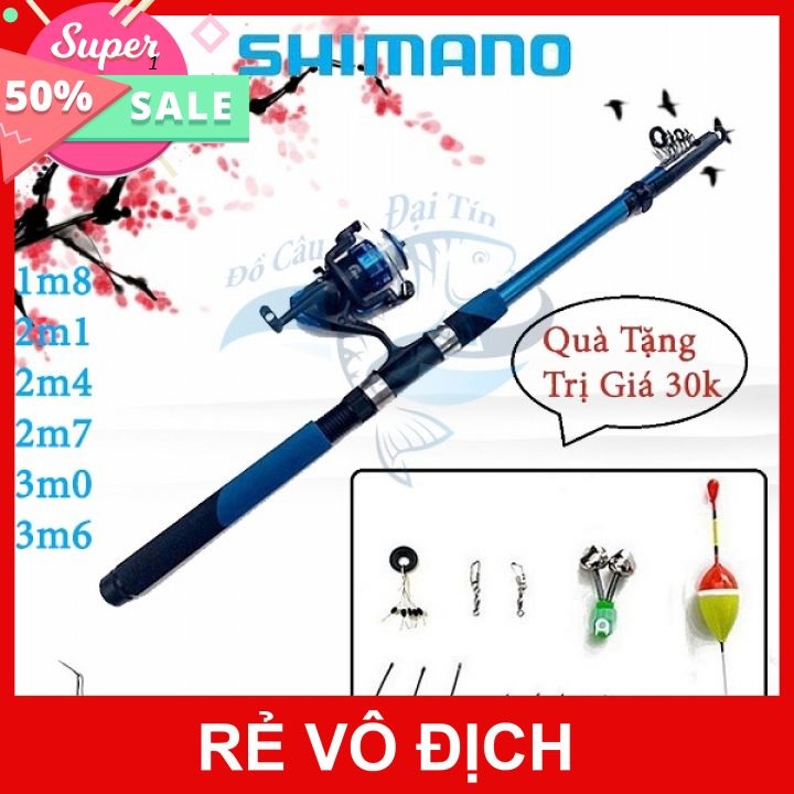 Bộ cần câu máy SHIMANO tặng kèm dây câu, lưỡi câu và phụ kiện đầy đủ như hình -Đ𝗢̂̀𝗖𝗔̂𝗨 𝟭𝟰𝟬