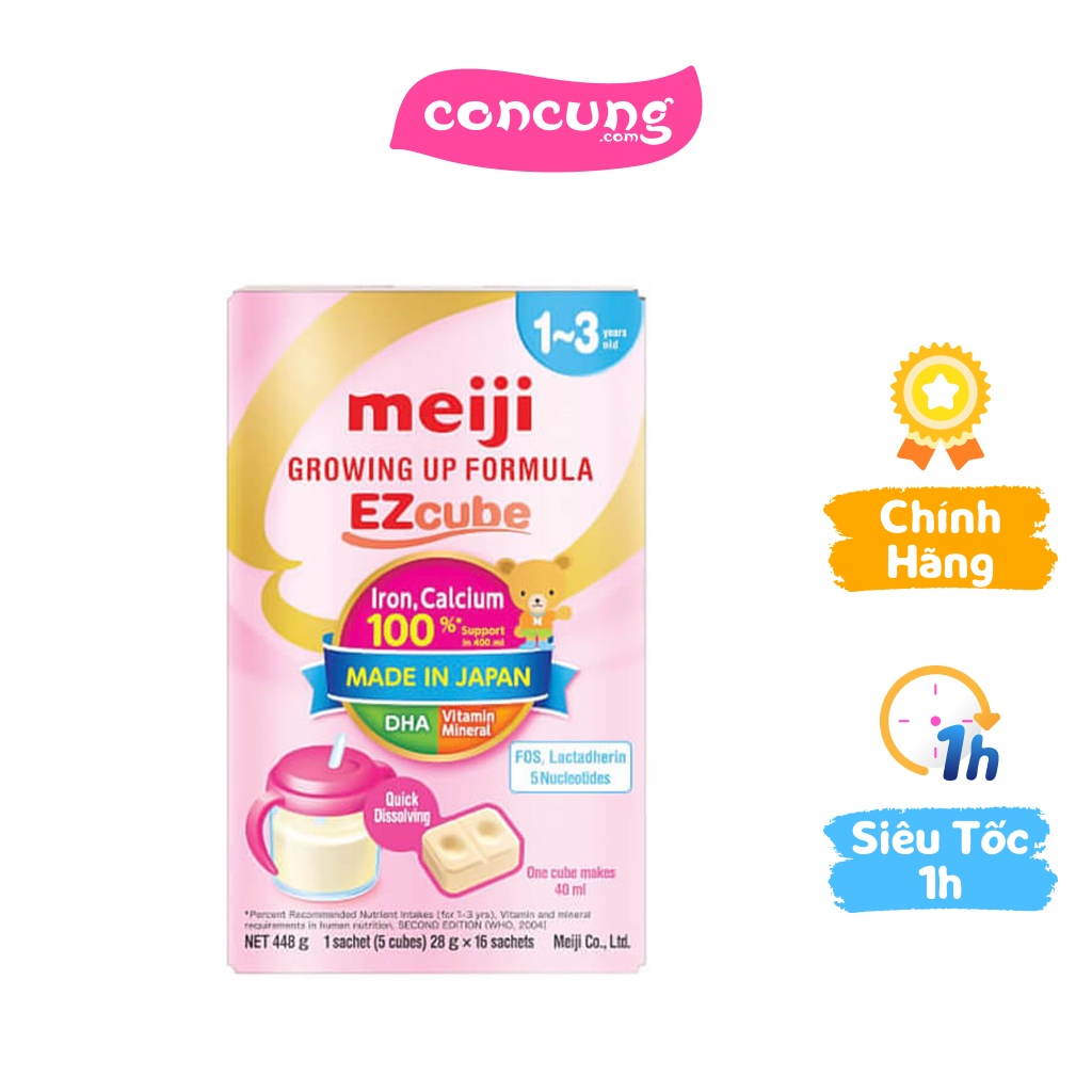 Sữa Meiji EZcube Growing up Formula cho bé từ 12-36 tháng 448g