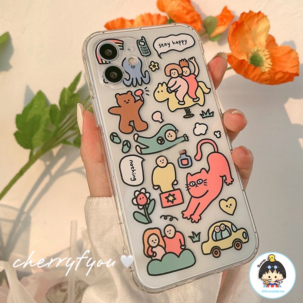 Ốp Điện Thoại TPU Mềm Trong Suốt Họa Tiết Hoạt Hình Dễ Thương Cho IPhone 14 11 13 12 Pro Max X XR 7 8 Plus